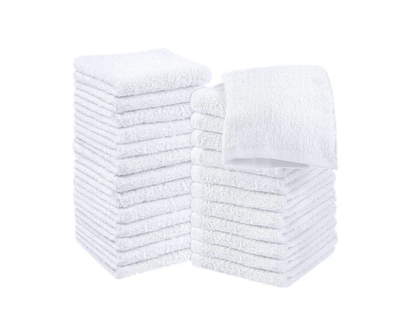 20PCS 30x30cm 40G Plain Towels Coths Budget Face Washer Wipe Cotton Washclothes