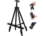 Reinforced Artist Easel Stand, Extra Thick Aluminum Metal Tripod Display Easel 21" To 66" Adjustable Height with Portable Bag for Floor