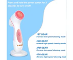 Electric Face Cleaner Facial Cleansing Brush For Exfoliating & Deep Cleaning Spin Brush With 3 Brush Heads Spa Facial Massager - PINK WITH BOX