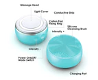 Light Face Massager Waterproof Electric Facial Cleanser EMS Micro-current Facial Beauty Device Silicone Vibration Face - Blue