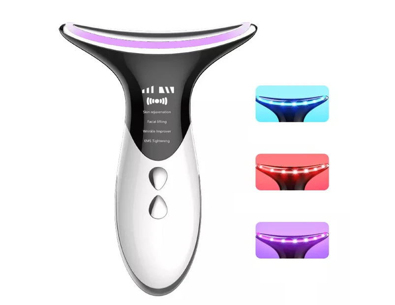 Portable Skin Tightening Beauty Toning Device EMS Microcurrent LED Photon Therapy Face Neck Anti Aging Wrinkle Remover Machine