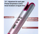 Automatic Hair Curler Wireless Rotating Curling Iron Portable LED Digital Display Temperature Adjustable Hair Styler Tool - Blue