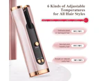 Automatic Hair Curler Curling Iron LCD Display USB Rechargeable Corrugation for Hair Home Portable Hair Wave Styling Tool - Rose Gold