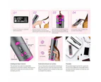 Cordless Automatic Rotating Hair Curler USB Rechargeable Curling Iron LCD Display Temperature Adjustable Hair Curler Rollers Tool - White digital