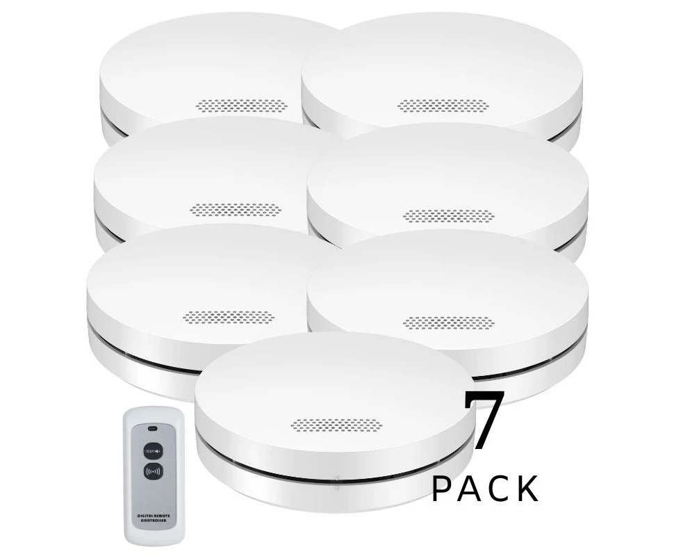 Interconnected Photoelectric Smoke Alarm 7 pack slimline range