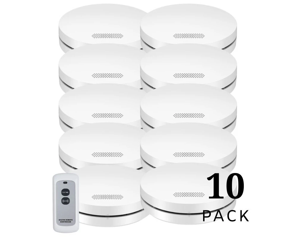 Interconnected Photoelectric Smoke Alarm 10 pack slimline range