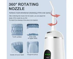 350ML Portable Electric Oral Irrigator Rechargeable Dental Water Flosser 4 Modes Irrigation for Teeth IPX7 Waterproof 4 Jet Tips - Green with 4 nozzles
