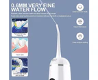 350ML Portable Electric Oral Irrigator Rechargeable Dental Water Flosser 4 Modes Irrigation for Teeth IPX7 Waterproof 4 Jet Tips - Blue with 4 nozzles