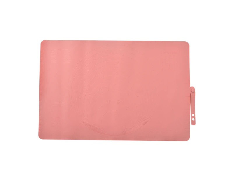 Colorfulstore Flexible Silicone Kneading Pad with Buckle Roll Up Receive Dough Rolling Mat Kitchen Tools-Pink