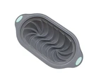 Cake Pan Reusable Non-stick Easy to Clean Quick Demoulding High Temperature Resistant Make Cakes Toast Silicone Swirl Design Loaf Pan-Light Grey