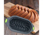 Cake Pan Reusable Non-stick Easy to Clean Quick Demoulding High Temperature Resistant Make Cakes Toast Silicone Swirl Design Loaf Pan-Dark Gray