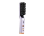 Portable Hair Straightener Curling Wireless Ion Comb USB Charge Straight Hair Brush Multifunction Straight Hair Comb women mini - White