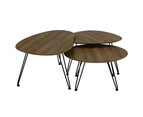 CORWIN Oval Coffee Table 67cm - Walnut
