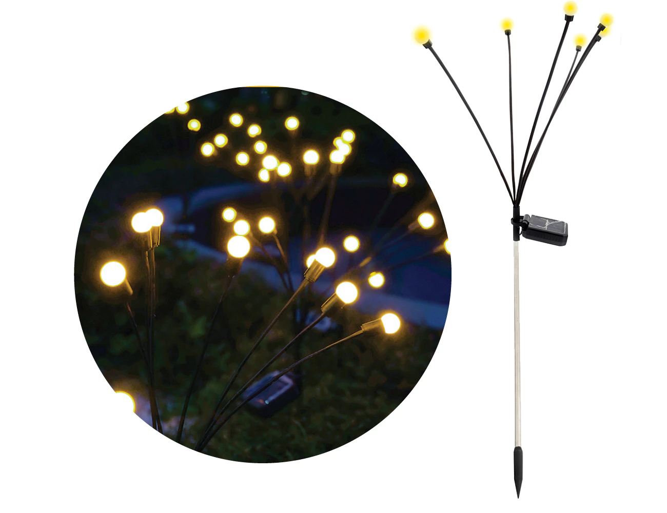 2pk New 6 LED Solar Lights Outdoor (Sydney Stock) Garden Firefly Starburst Swing Lights Landscape Lighting Waterproof