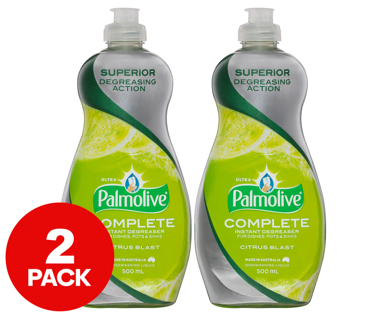 2 x Palmolive Ultra Strength Complete Dishwashing Liquid Citrus Blast 500mL