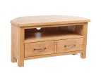 vidaXL TV Cabinet with Drawer 88 x 42 x 46 cm Solid Oak Wood