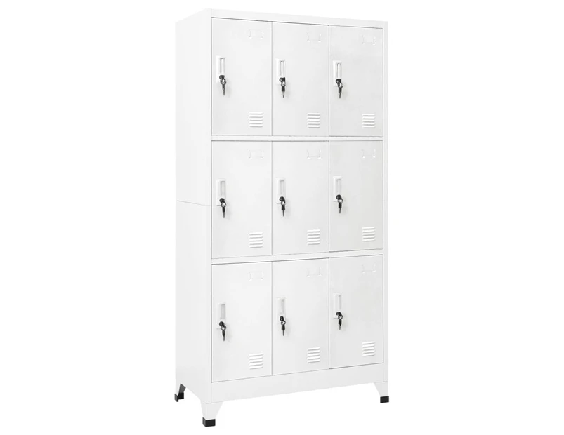 vidaXL Locker Cabinet with 9 Compartments Steel 90x45x180 cm Grey