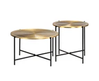 vidaXL Table Set 2 Pieces Brass-covered MDF