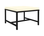 Sectional Footrest with Cushion Black Poly Rattan