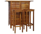 vidaXL Bar Table and Chair Set 3 Pieces Solid Acacia Wood