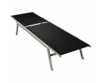 vidaXL Sun Lounger Steel and Textilene Black