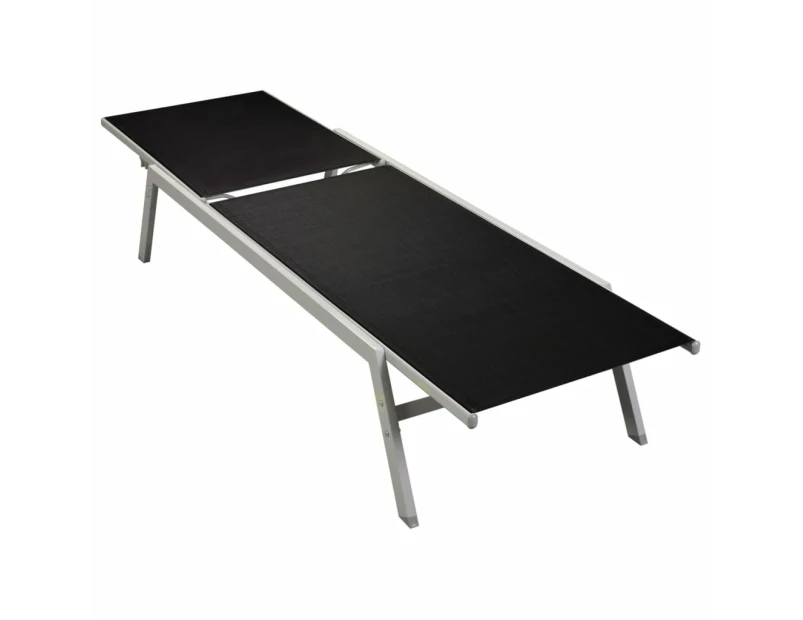 vidaXL Sun Lounger Steel and Textilene Black