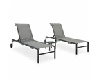 vidaXL Sun Loungers 2 pcs with Table Textilene and Steel