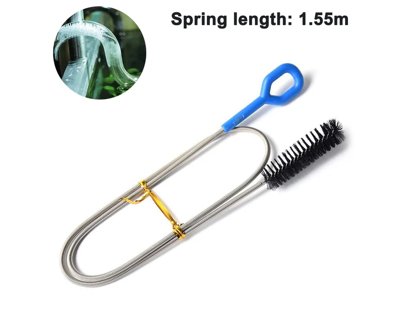 Extra Long Drain Cleaning Brush, Length 1.55m, Super Flexible Drain Cleaning Tool, Drain Clog Remover Brush