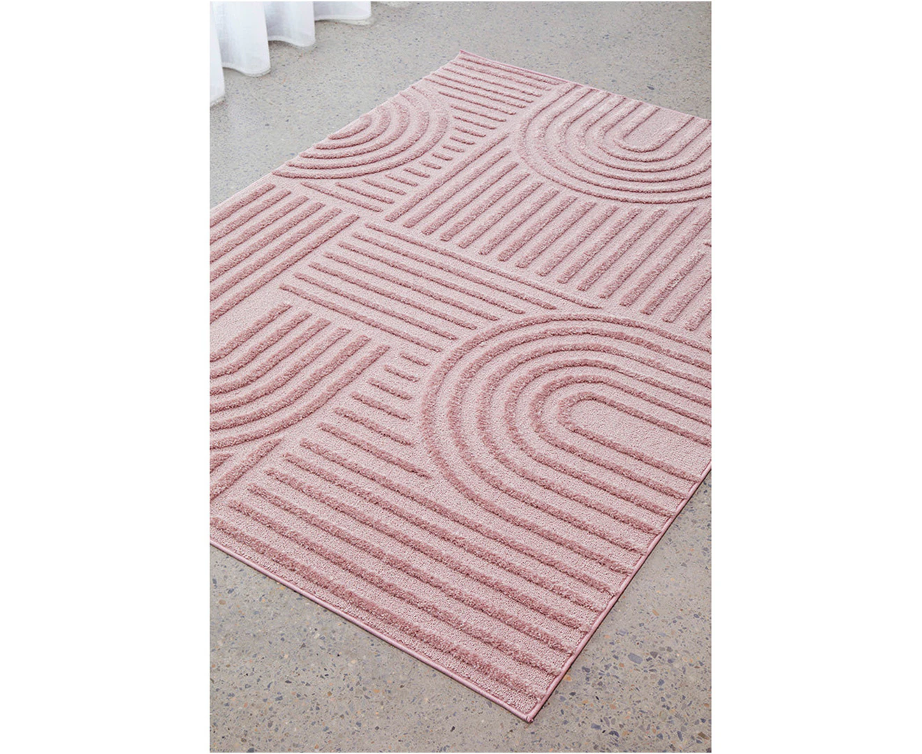 Mari Dior Pink Arch Pattern Rectangle Rug