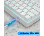 Mini 60% Mechanical Keyboard with Blue Switch, Ice Blue Backlit Gaming Keyboard, Portable Office Computer Keyboard,61 Key Ultra-Compact