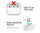 3 Pairs AirPods Pro Ear Hooks Covers Added Storage Pouch Accessories Compatible with Apple AirPods Pro-White