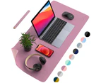 Desk Pad Desk Protector Mat - Dual Side PU Leather Desk Mat Large Mouse Pad, Writing Mat Waterproof Desk Cover Organizers-31.5" x 15.7"-Purple/Pink