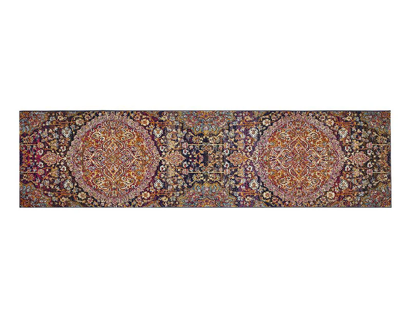 Broadway Rug Company Museum Durable Kaleidoscope Runner Rug - Multi/Rust