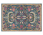 Rug Culture Babylon Wreath Vintage Look Rug - Navy/Multi