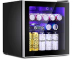 Advwin 46L Bar Fridge Glass Door Mini Fridge Drink Cooler Beverages Refrigerator