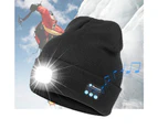 Bluetooth Music Beanie with LED Lamp Cap - Blue