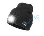 Bluetooth Music Beanie with LED Lamp Cap - Black