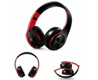 Wireless Bluetooth Headphones with TF Card Slot - Red