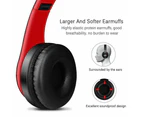 Wireless Bluetooth Headphones with TF Card Slot - Red