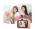 USB Rechargeable 28MP 3.5 Inch Large Screen Childrens Kids Camera - 32GB- Pink