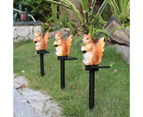 Garden Pile Solar Lights Outdoor Decorative Solar Figurines Lights, Cute Squirrel Holding