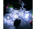Solar Powered Mason Jar LED Decorative Fairy Lights Set - White