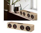 W8 Wooden Wireless Heavy Bass Speaker and Subwoofer- USB Charging - Red