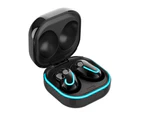 TWS 5.1 Wireless Mini Touch Bluetooth Headset Earbuds with USB Charging Case - Black