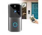 Smart Doorbell with Motion Detection and 2-Way Audio - Battery Operated - Grey (doorbell only - no chime)
