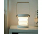 USB Rechargeable LED Retractable Folding Lamp Portable Wooden Night Light - Gray