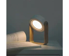 USB Rechargeable LED Retractable Folding Lamp Portable Wooden Night Light - White