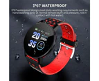 Unisex Bluetooth Smartwatch Blood Pressure Monitor and Fitness Tracker- USB Charging - Red