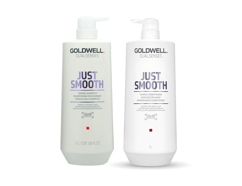 Goldwell Dualsenses Just Smooth Taming Shampoo & Conditioner 1 Litre Duo