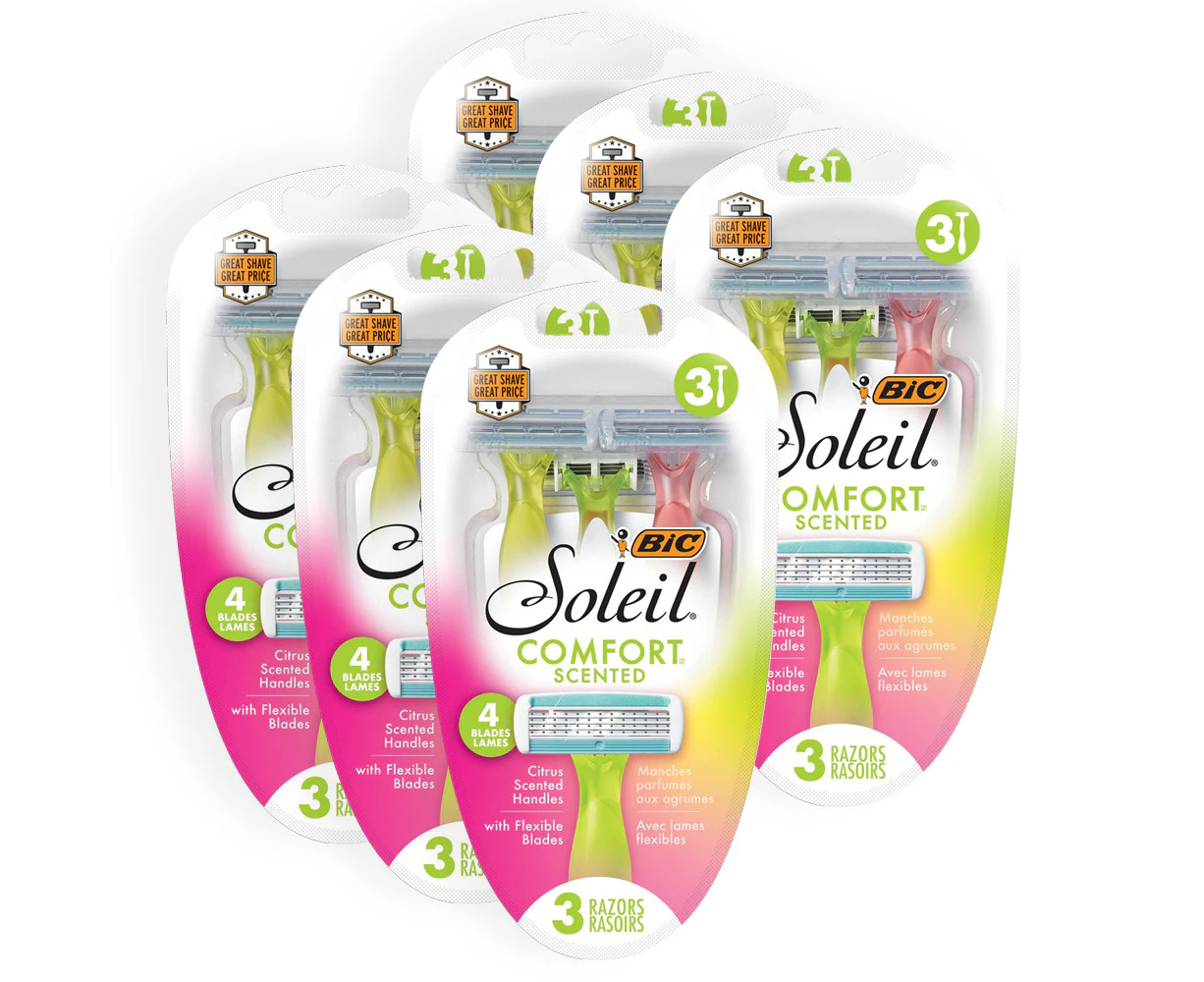 18pc Bic Soleil Women's Comfort Bella Razors Scented 4 Blade Shave/Shaver